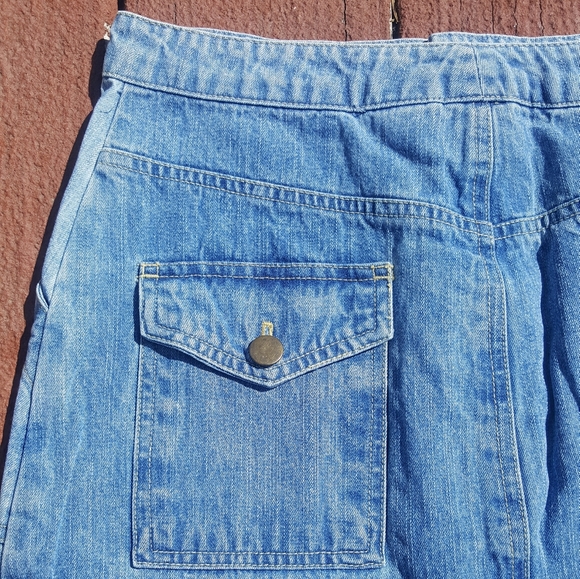 Vintage long denim Prairie jean skirt 8 80s 90s - Picture 9 of 12